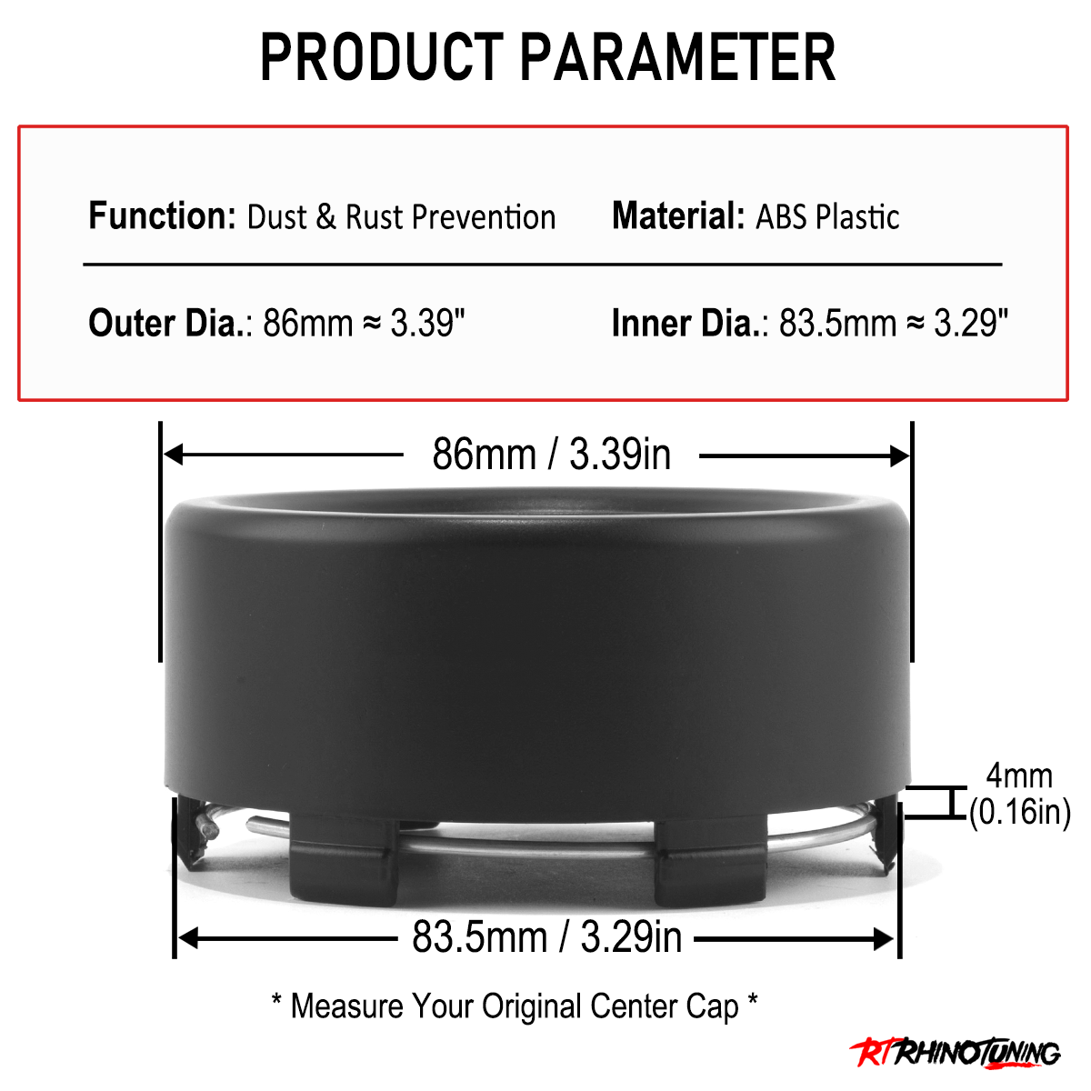 Ford Wheel Center Caps Car Parts 86mm 3.39in 4pcs (1)