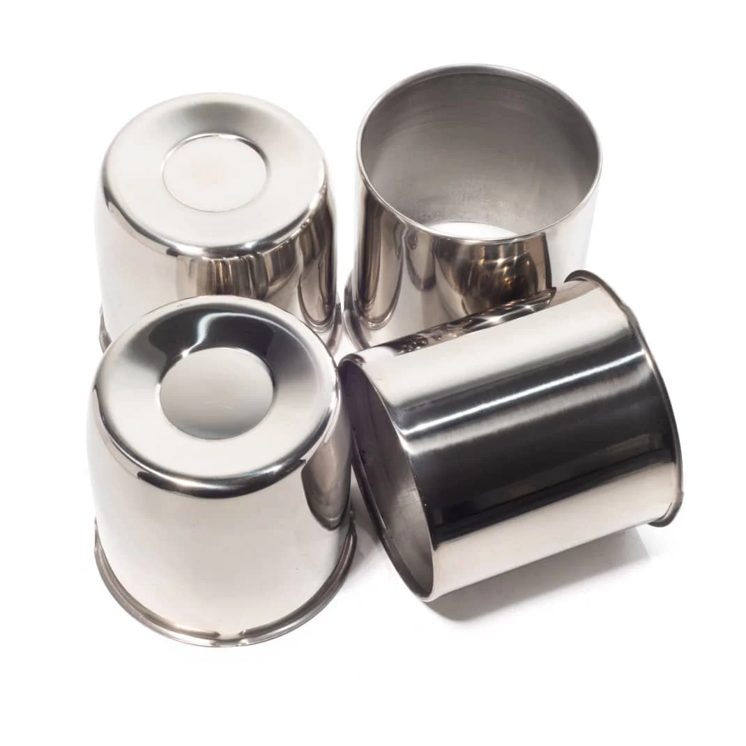 4.25in 2 Open 2 Closed Stainless Steel Push Thru Center Caps(3)