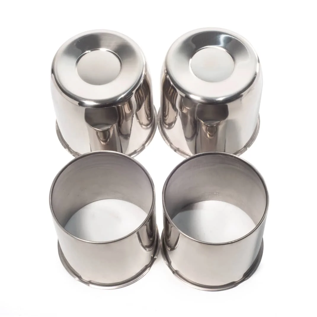 4.25in 2 Open 2 Closed Stainless Steel Push Thru Center Caps(4)