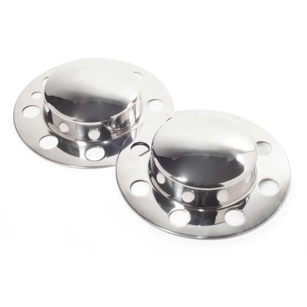 5.15in Trailer Wheel Center Caps Front Dually 8 Lug Stainless(2)