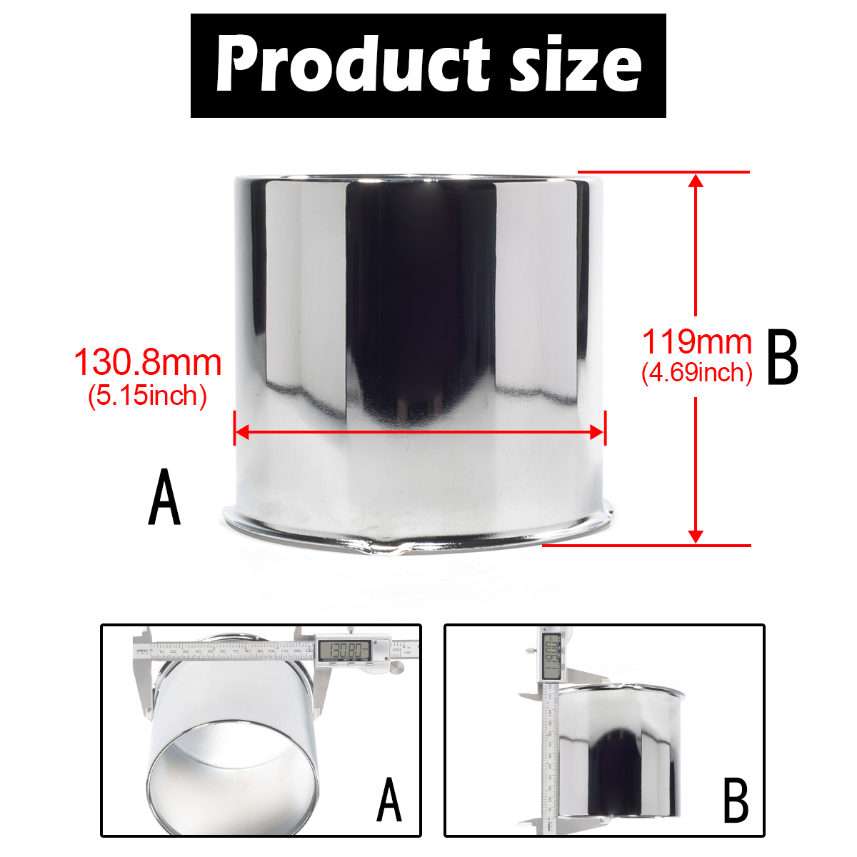 Opened End Polished Trailer Wheel Center Hub Caps (3)