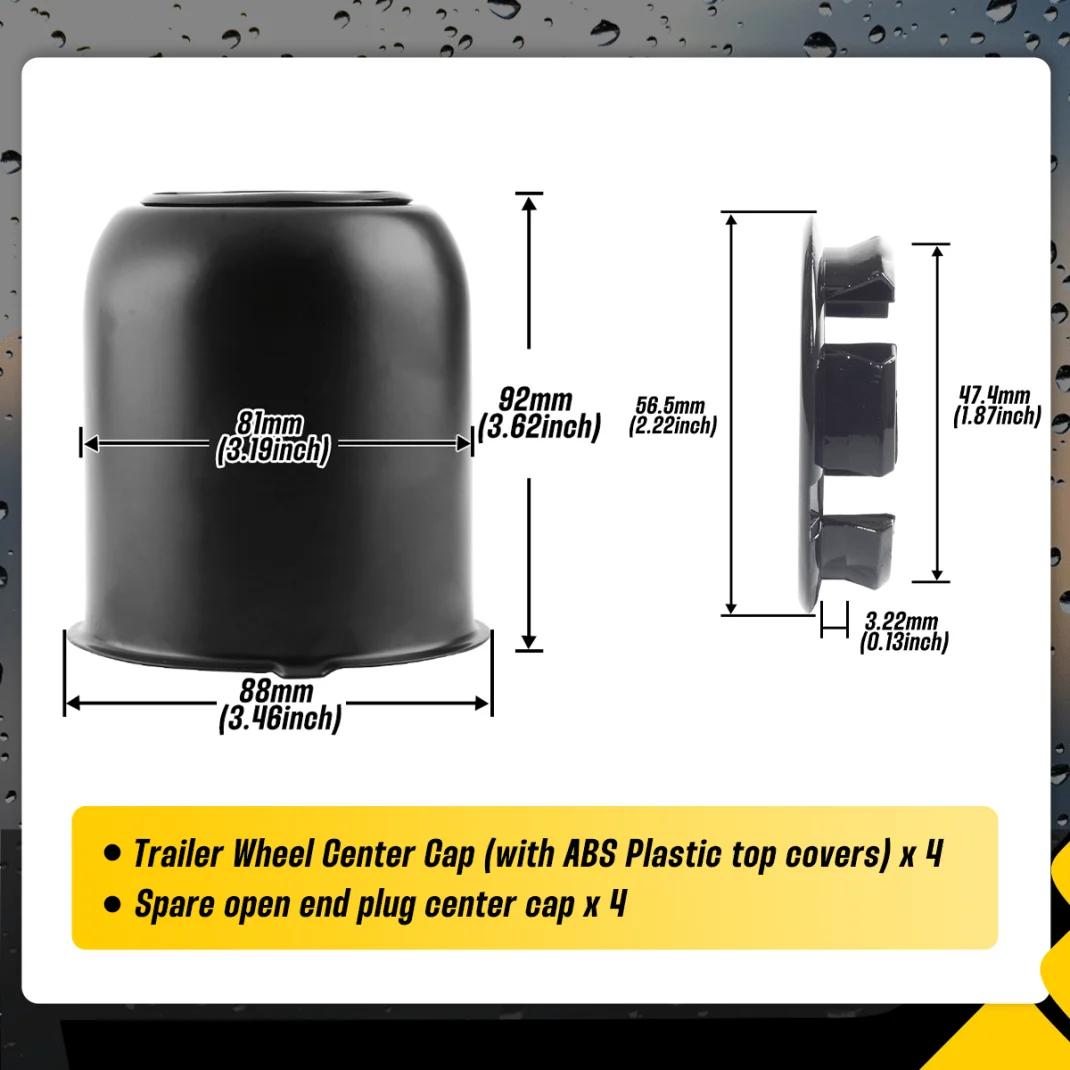 With 4 Replacement Open End Plug Center Caps Stainless (3)