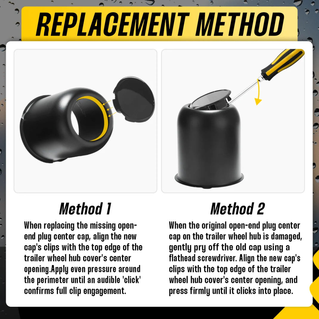 With 4 Replacement Open End Plug Center Caps Stainless (4)