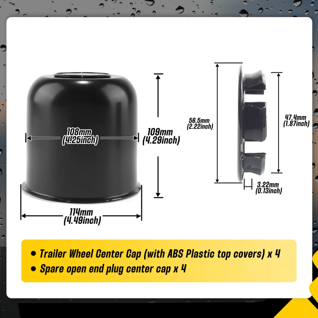 With 4pcs 4.25in Replacement Plus Plug Caps Stainless Steel (3)