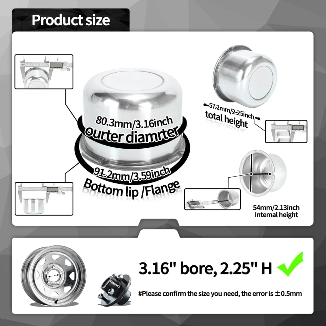 3.16in Weld Racing Trailer Wheel Center Caps (1)