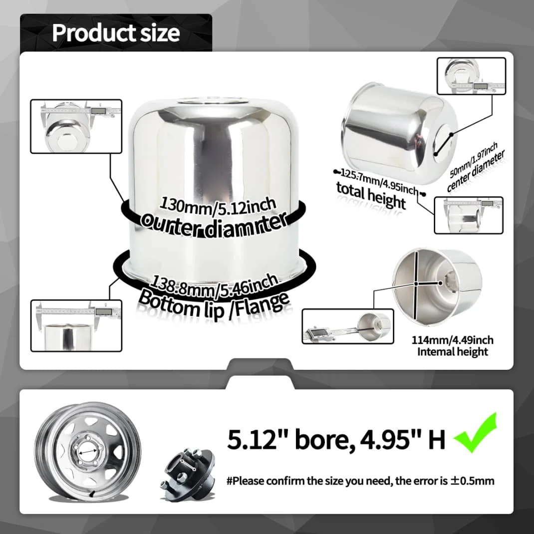 5.15in Closed End Trailer Wheel Center Caps (3)