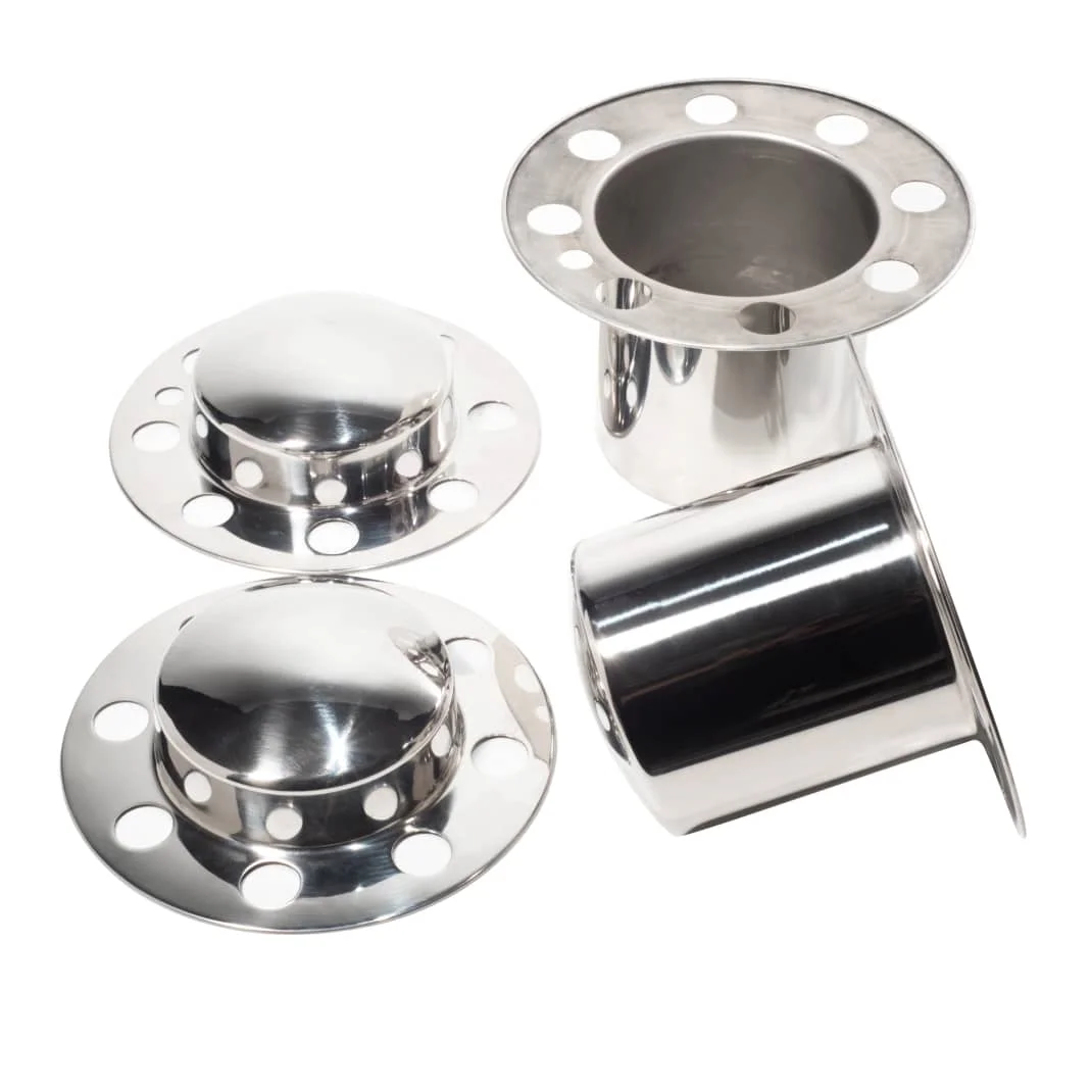 5.15in Trailer Wheel Center Hub Caps Stainless Steel 8 Lug (2)