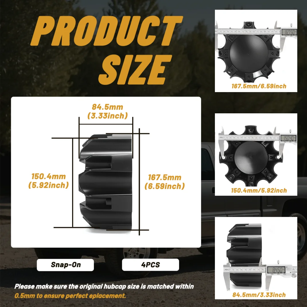 Ballistic Wheel Center Caps (3)